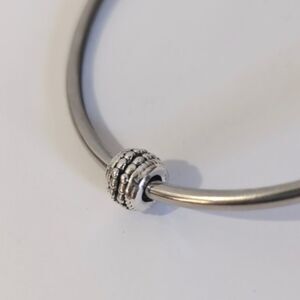 Silver‎ Studded Spacer Charm for Pandora Style Bracelet